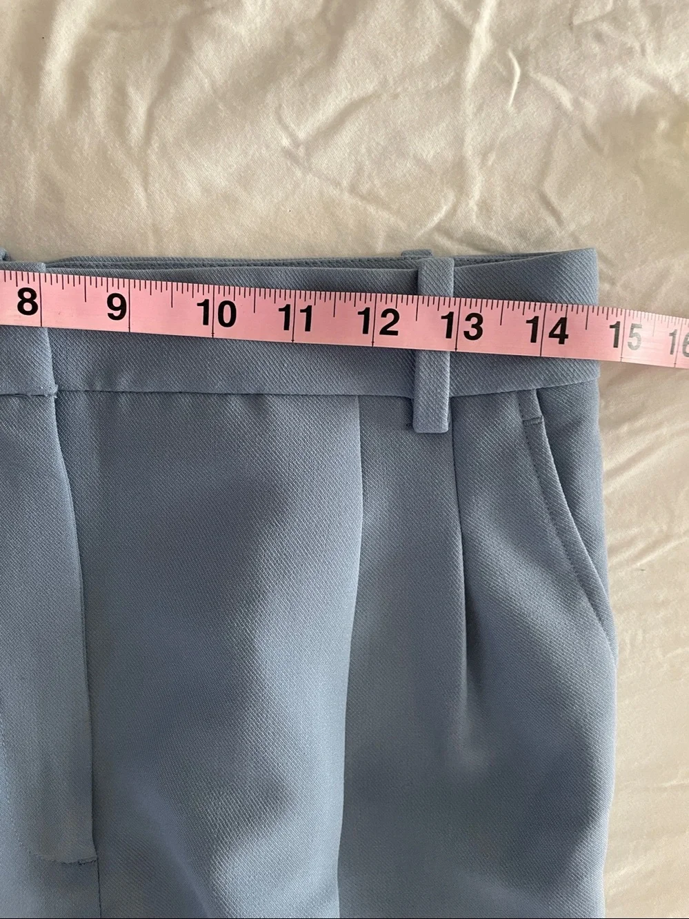S: ZARA High Rise Wide Leg Trousers Pants Sky Blue NWT - Picture 7 of 8